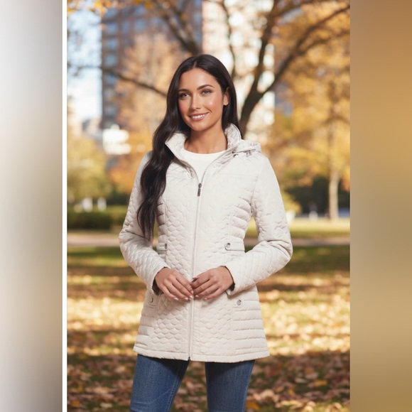 Gallery Jackets & Blazers - Gallery Quilted Water Resistant Hooded Jacket